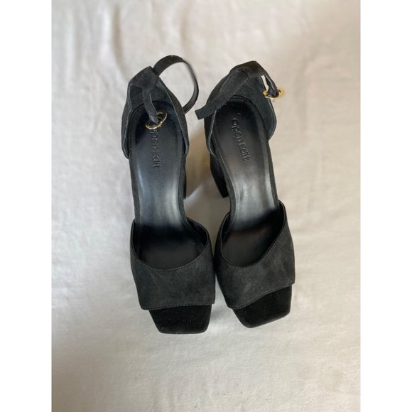 Open Edit Kimber Black Platform Open Square Toe Platform Heels Size 7 NWOT - Picture 1 of 7